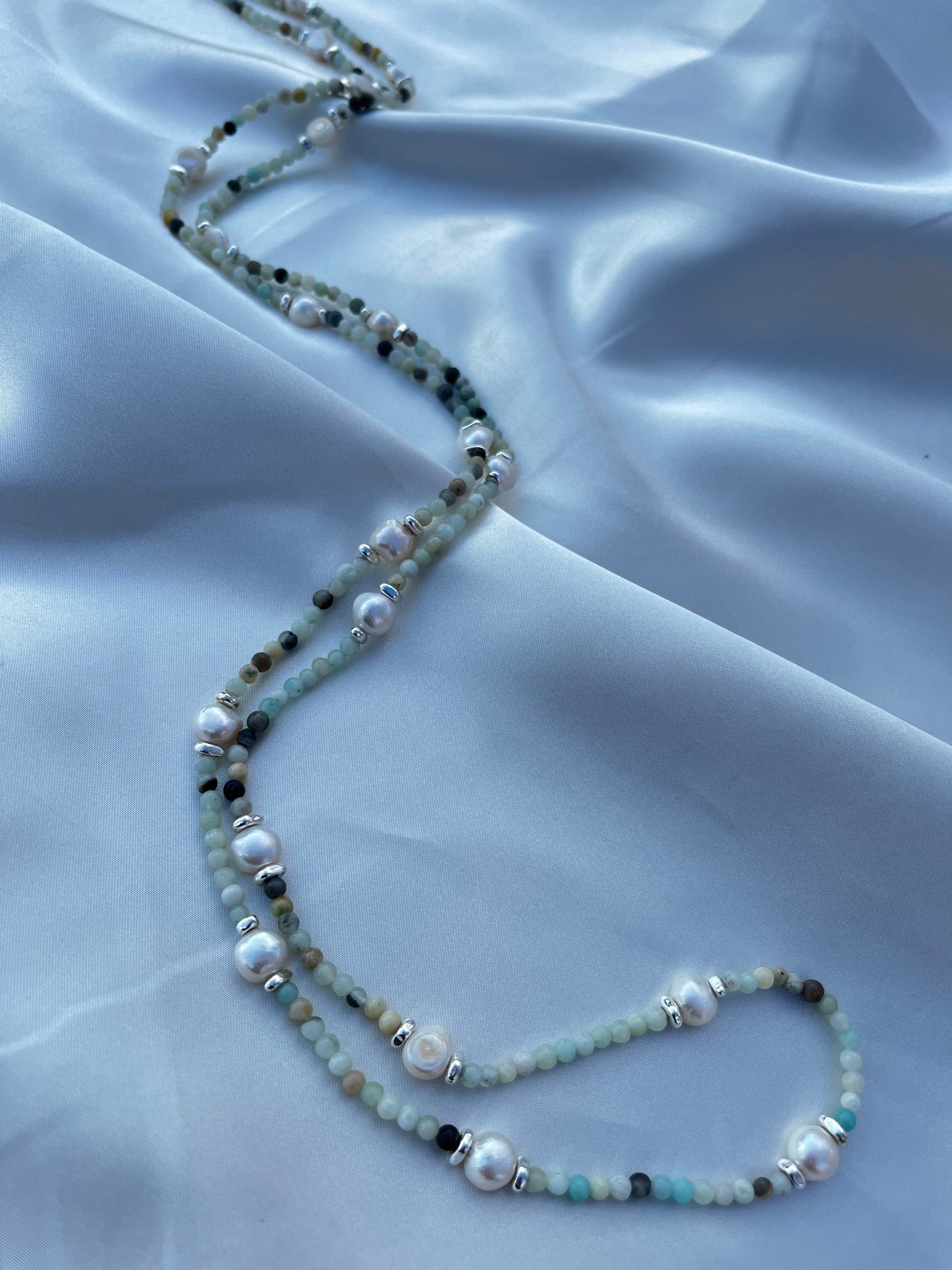 Silver Tide Pearl Waist beads