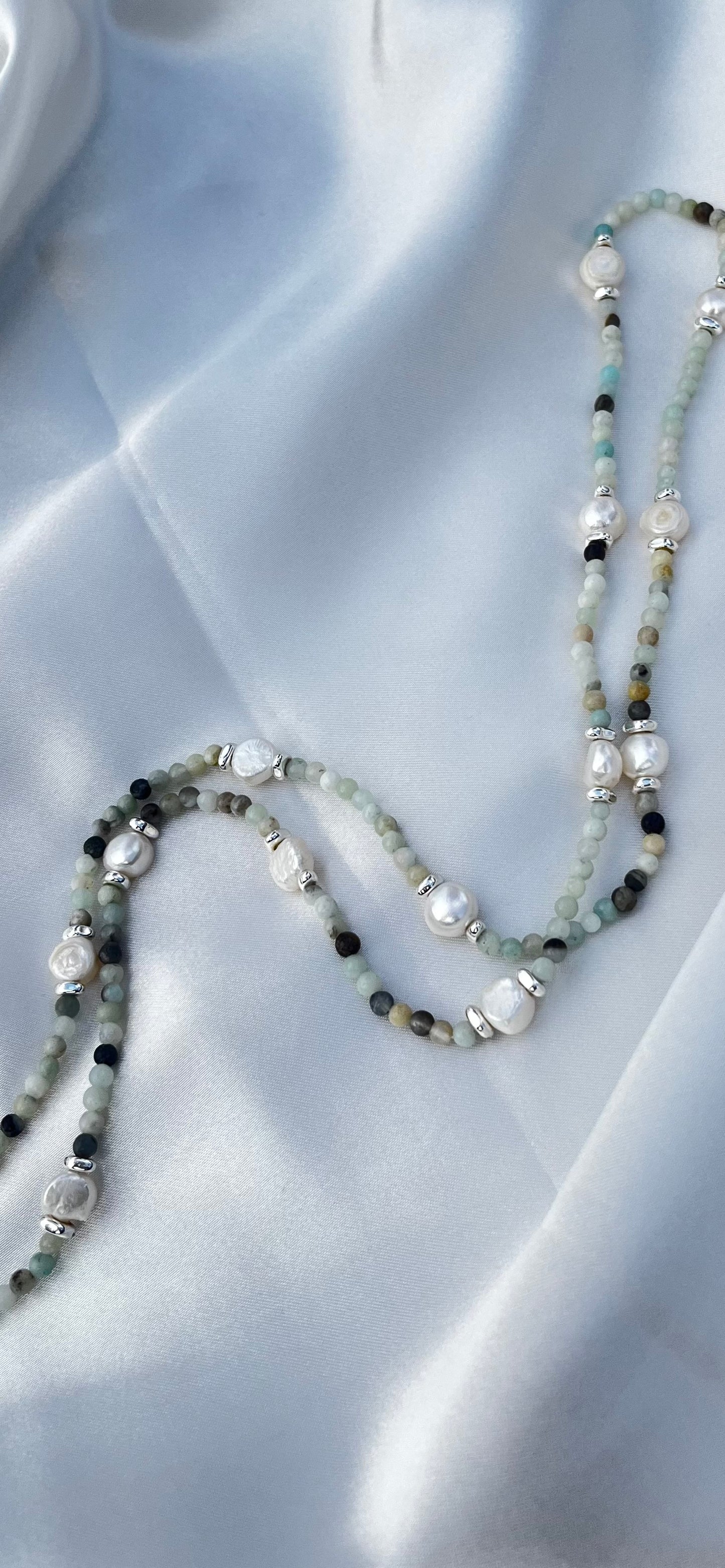 Silver Tide Pearl Waist beads