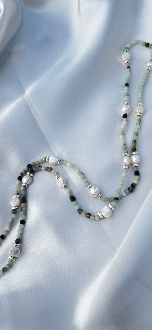 Silver Tide Pearl Waist beads